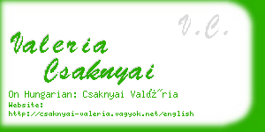 valeria csaknyai business card